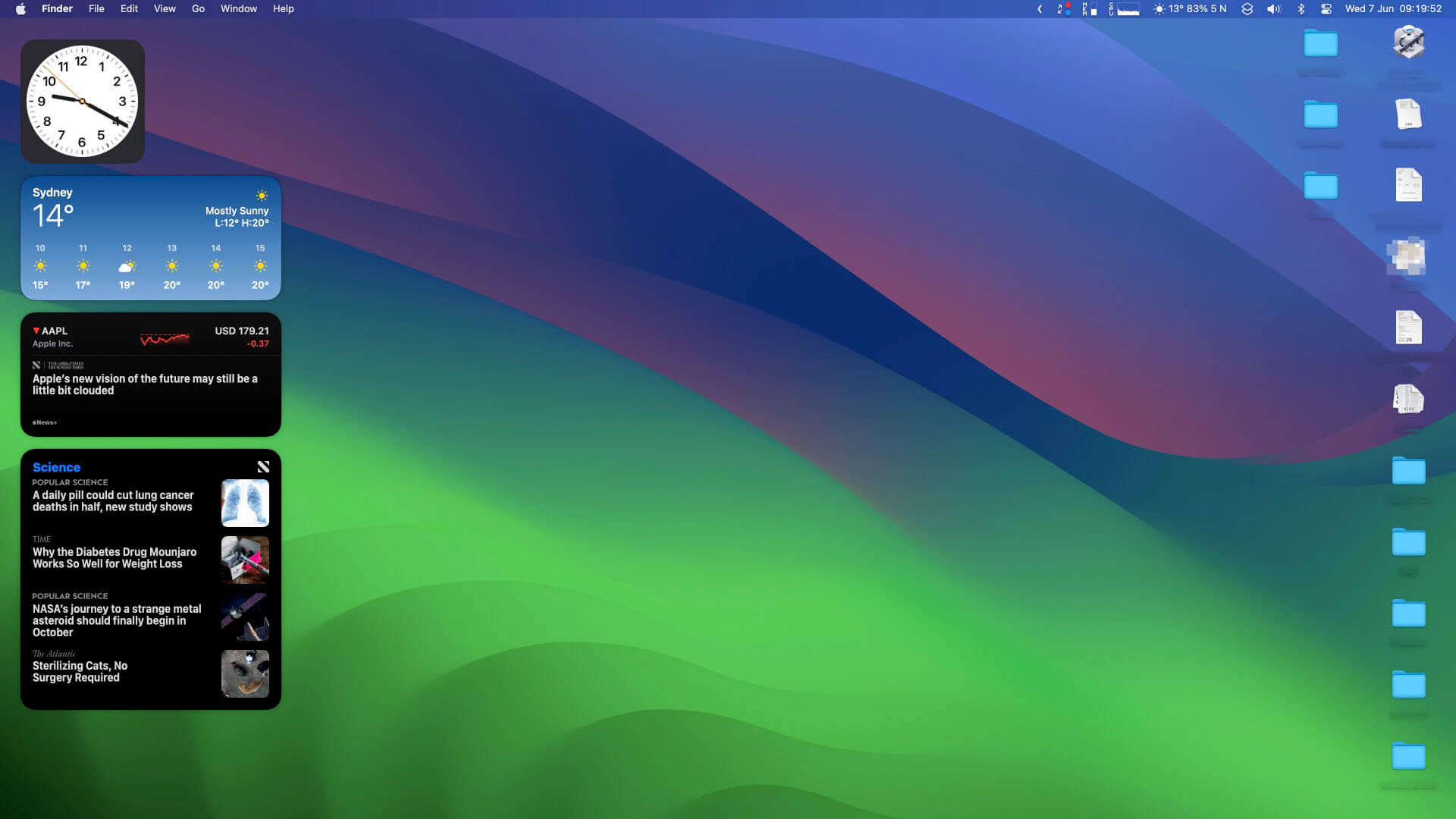 macOS 14 Sonoma Desktop Widgets